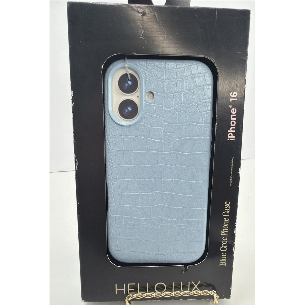 Hello Lux iPhone 16 Light Blue Croc Phone Case New In Box